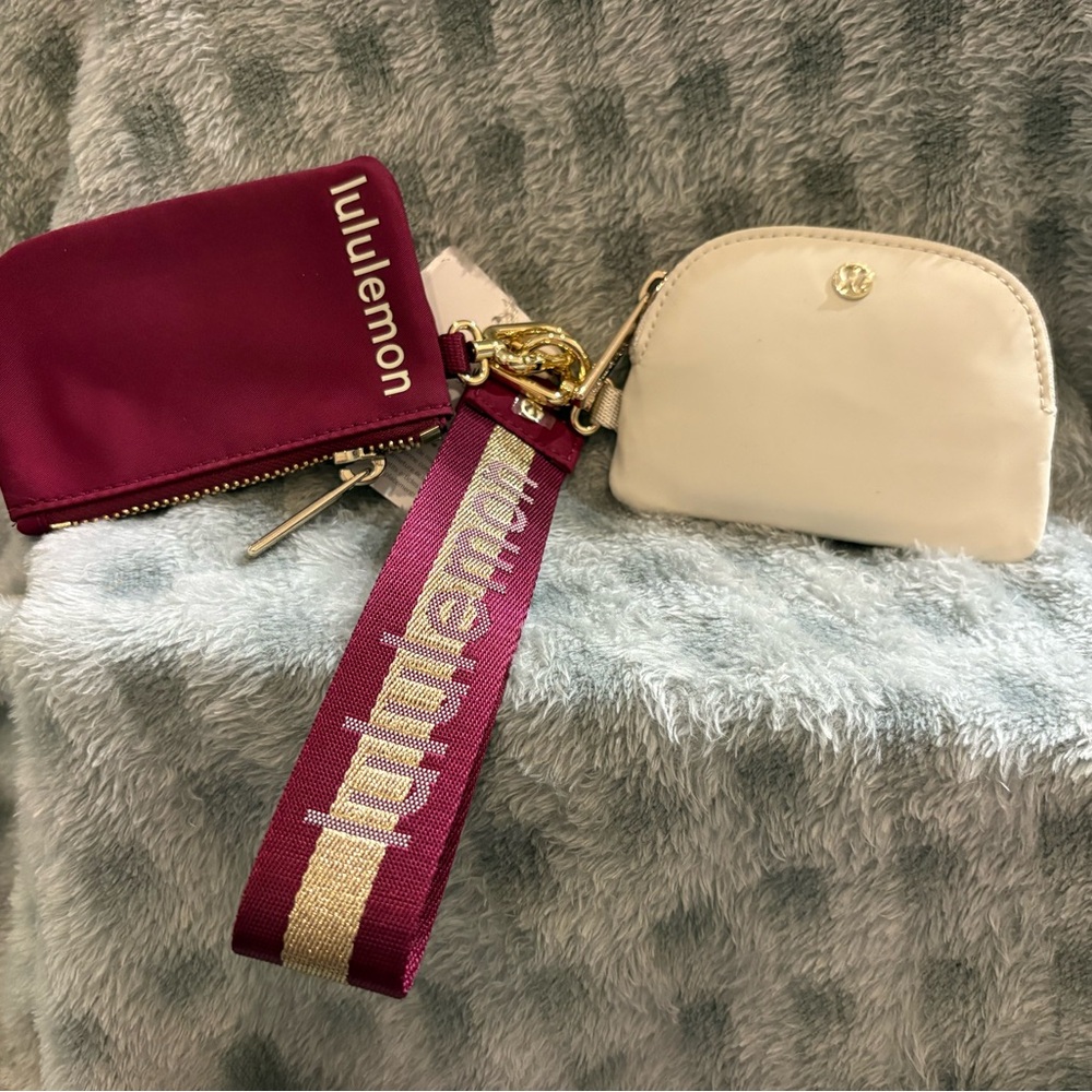 lululemon athletica Burgundy and Cream Wristlet Duo